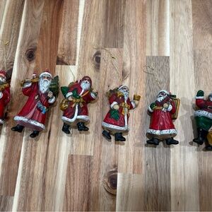 Festive Santa Claus Ornaments Set - Red and Green